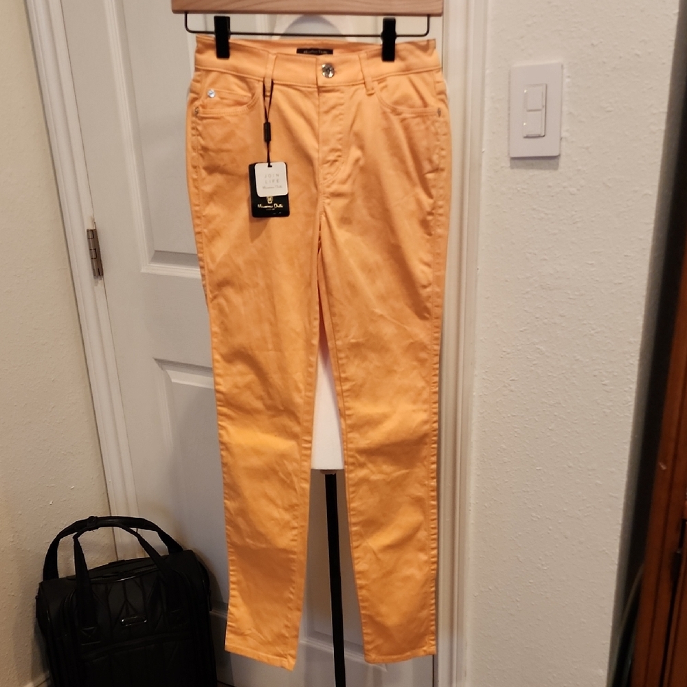 NWT Massimo Dutti Peach Skinny Pants 2